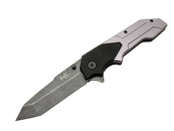 Fox A9 Gri Tanto Kamp Çakı 21cm- Yarı Otomatik, Kemerlikli - Image 1
