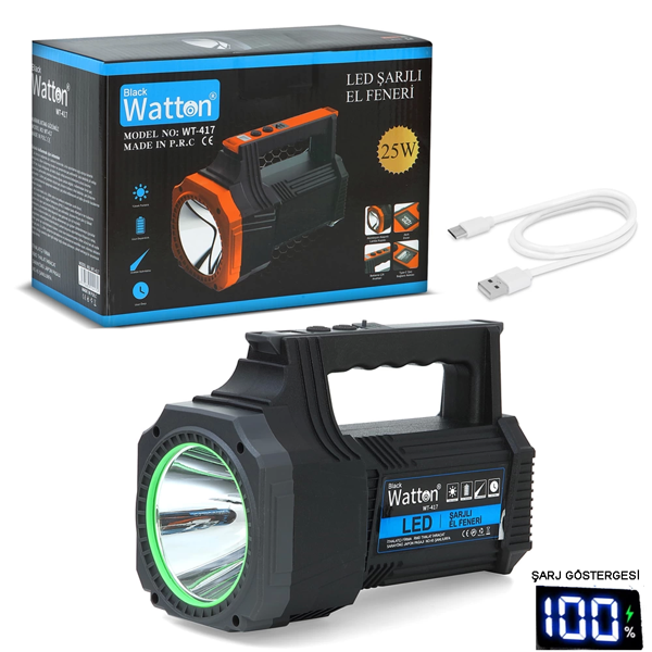 Led Şarjlı El Feneri 25w  Wt-417 - Image 1