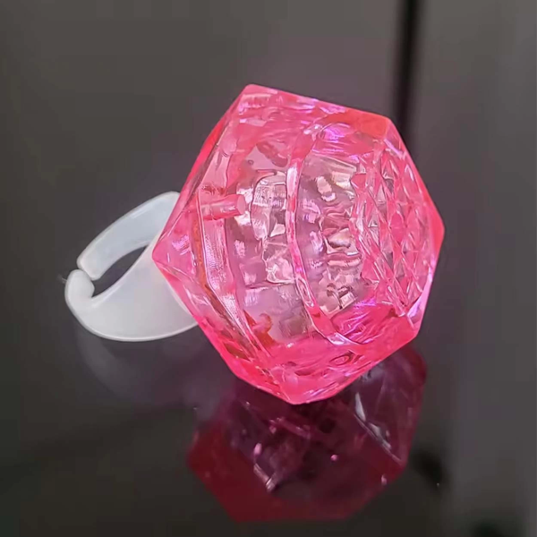 Kristal Tasarımlı Led Glow Işıklı 3 Modlu Pembe Yüzük 3.5 X 5 Cm - Image 1
