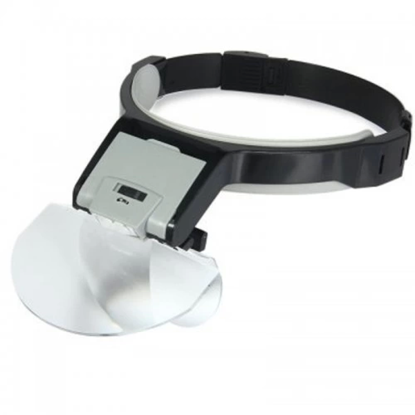 Lens Takmalı 5 Lenslı , Led Lambalı Şapka Tip Büyüteç - Image 1