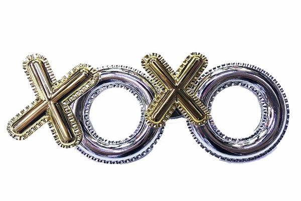 Gümüş Renk Xoxo Yazılı Parti Gözlüğü 17x7 Cm - Image 1