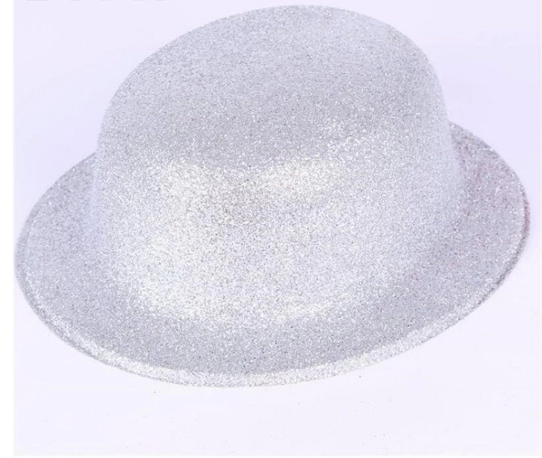 Gümüş Renk Yulak Simli Plastik Parti Şapkası - Image 1