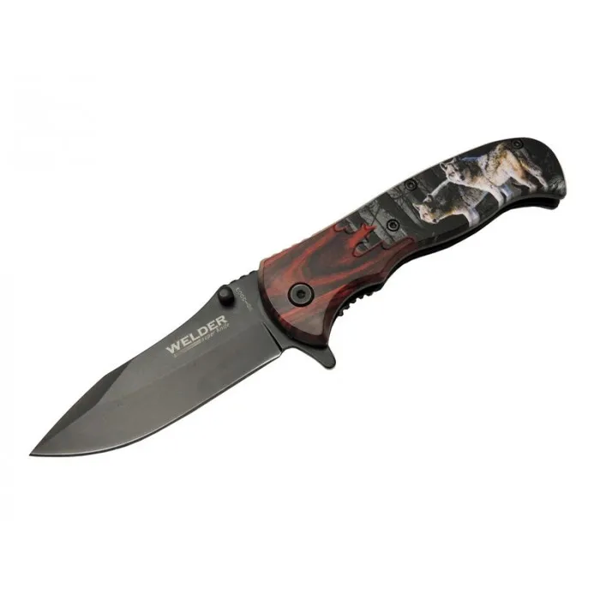 Kurtlu Çakı 20 Cm Yarı Otomatik , Kemerlikli - Image 1