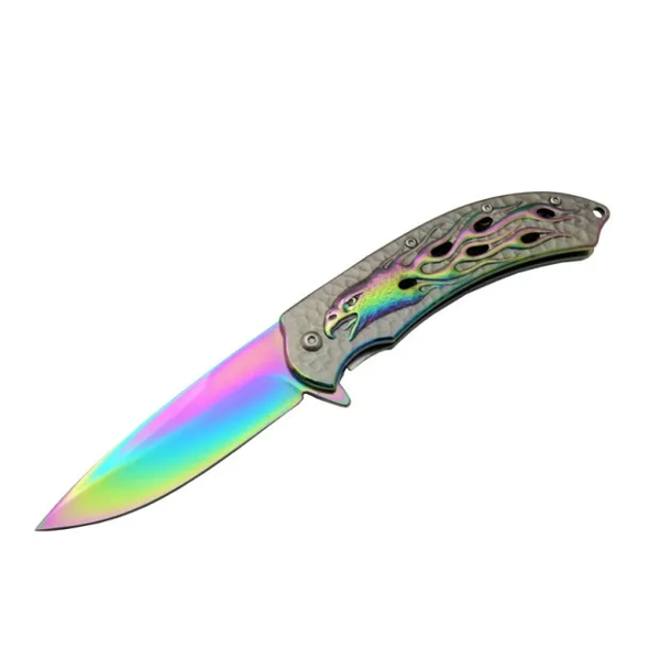 Kartal  Rainbowi Tk 21 Cm Kamp / Outdoor Çakı  - Yarı Otomatik, Kemerlikli, Kutulu - Image 1
