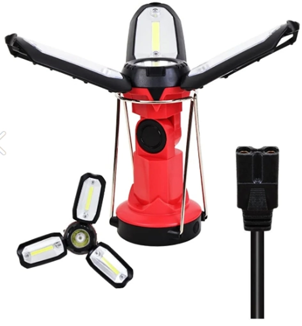 P-8801 Şarjlı Katlanabilir 3xcob Led+ 3w Led Çok Fonksiyonlu Kamp Feneri - Image 1