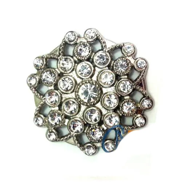 Taşlı Yulak Broş, Sandık Süsü 4,5 Cm - Nikel, 1 Adet - Image 1