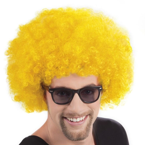 Sarı Renk Kıvırcık Afro Bonus Peruk - Image 1