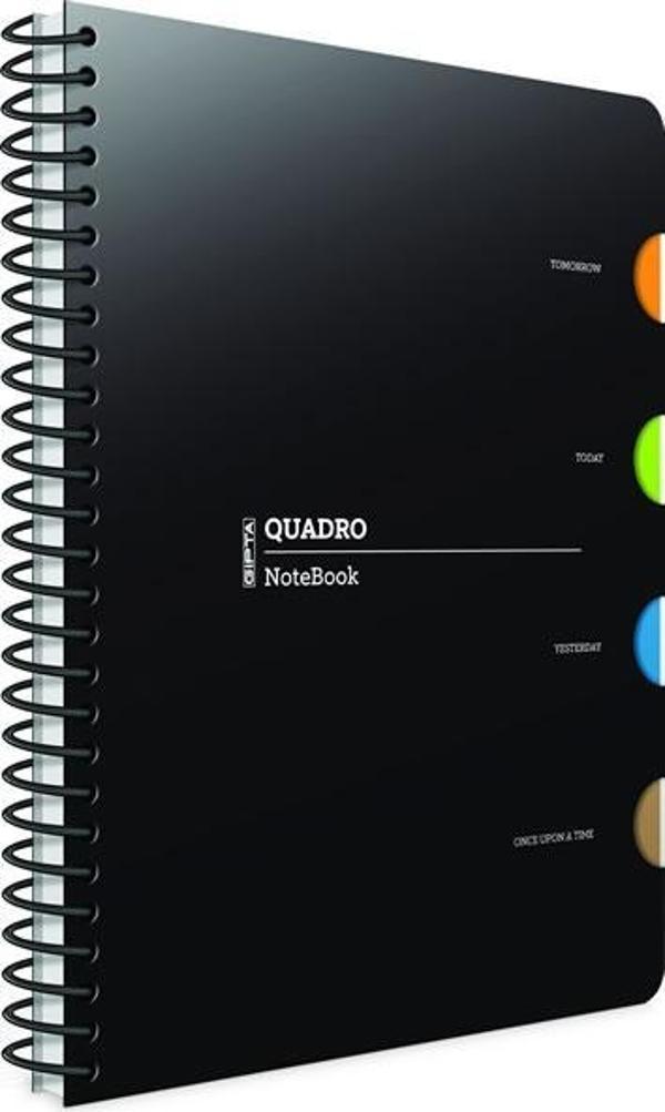 Gıpta Quadro Spiralli 4 Seperatörlü Pp Kapak Defter 17X24Cm 150 Yaprak Kareli (2 Li Paket) 2908 - Image 1