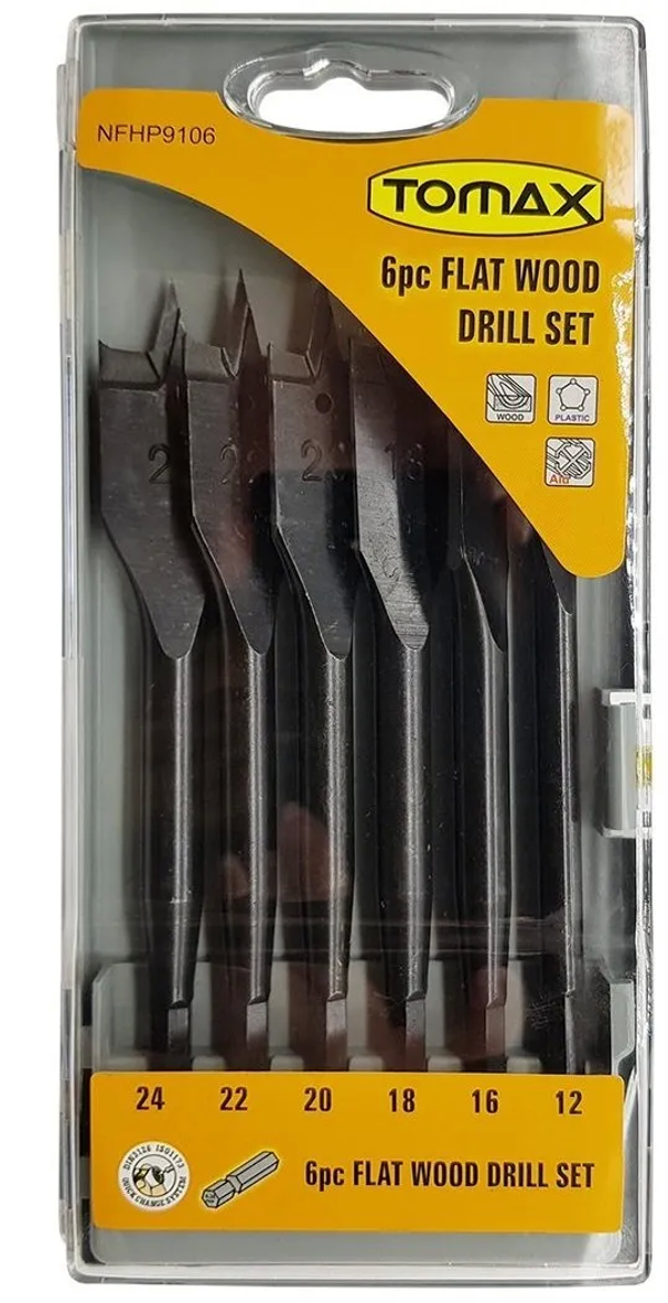 Yaprak Ahşap Matkap Ucu Takımı 12-24 Mm - 6 Parçalı - Image 1