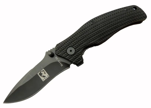 Yele M446 Siyah Kamp Çakı 20cm - Yarı Otomatik, Kemerlikli - Image 1