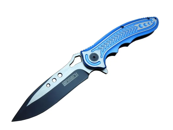T60b Kamp Çakı 20 Cm - Mavi Sap, Otomatik, Kemerlikli - Image 1