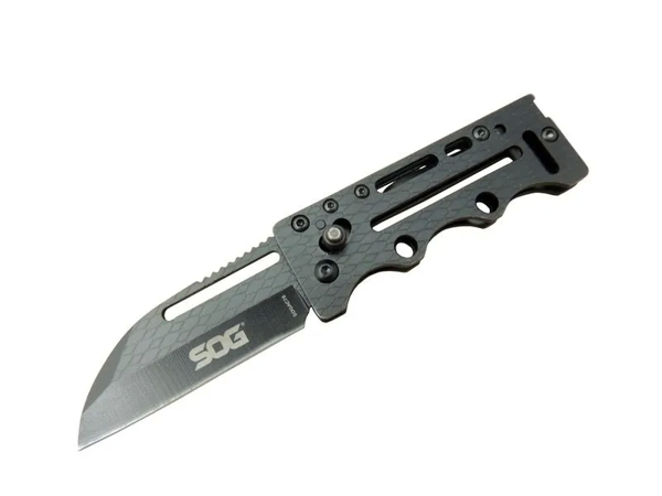 Sog Ac78 Siyah Yaprak Kamp Çakı 14,5 Cm - Metal Sap, Kılıflı - Image 1