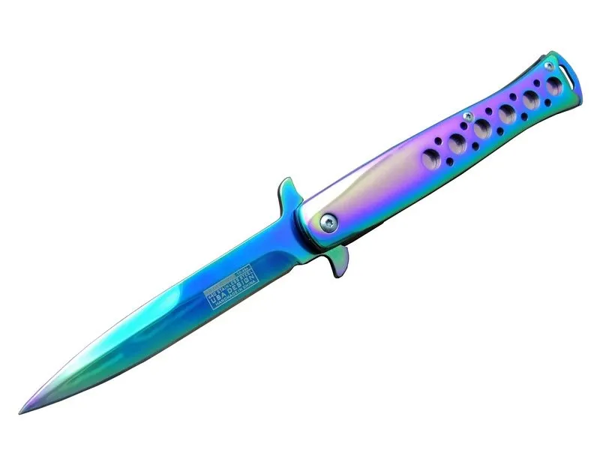Tac-force 1111-d Titanyum Gökkuşağı Kamp Çakı 23 Cm - Metal Sap, Yarı Otomatik - Image 1