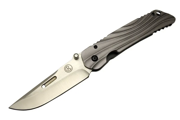 Umnumzaan T 50 Gri Kamp Çakı 22,5cm - Manuel, Kemerlikli, Oluklu - Image 1