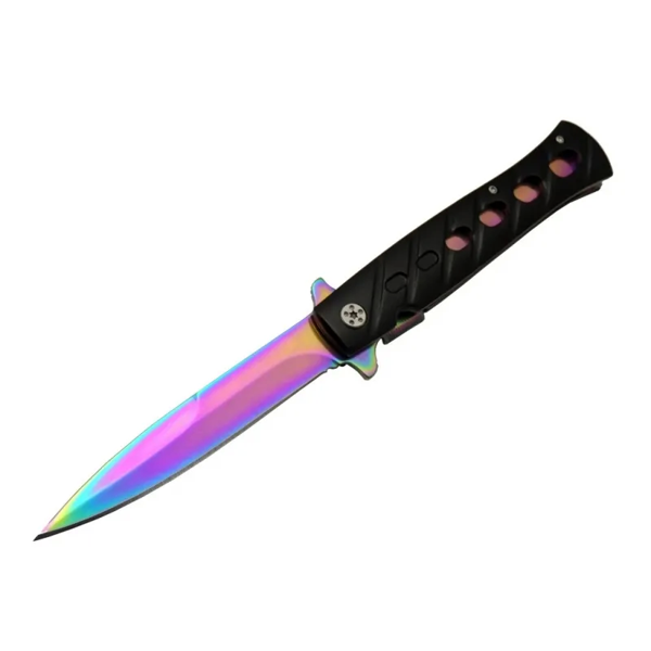 Venom K033 Gökkuşağı Kamp Çakı 23cm- Yarı Otomatik, Kemerlikli - Image 1