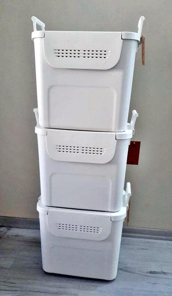 Geseus Motek  Mybox 3x30 Litre Kulplu Çok Amaçlı Organizer Saklama Kutusu-MT-35 - Image 1