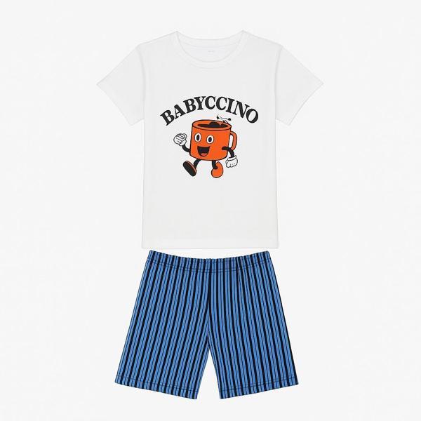 Çizgili Şortlu Erkek Çocuk Pijama Takım - Image 1