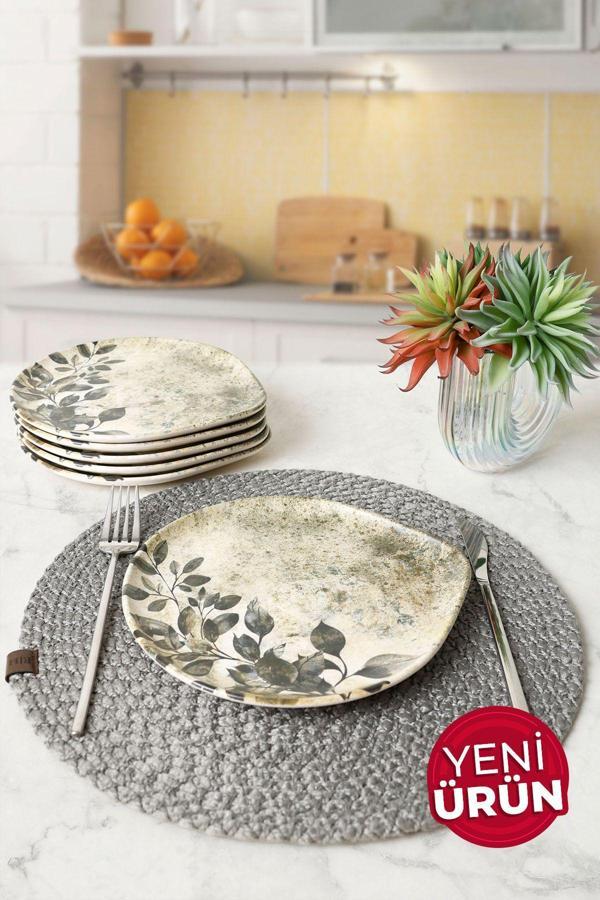 Keramika Forest Rustle Serenity Pasta Tabağı 22 Cm 6 Adet 23008 - Image 1