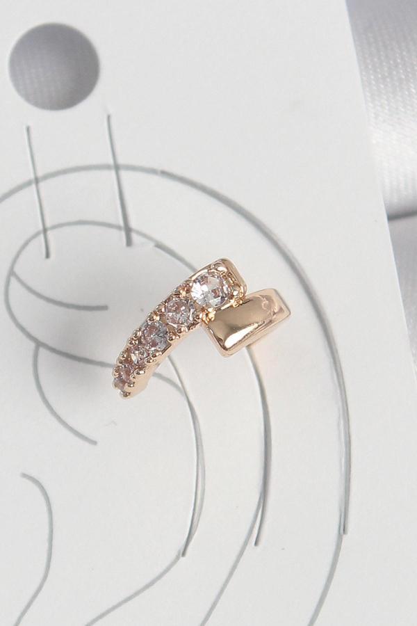 Pirinç Gold Renk Zirkon Taşlı Kadın Kıkırdak Küpe SL11831 - Image 1
