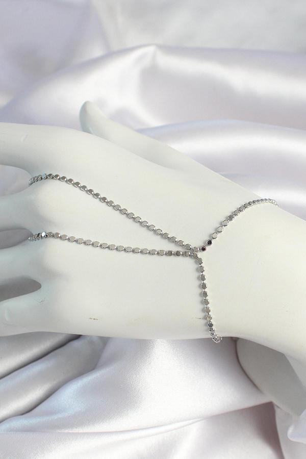 Pirinç Gümüş Renk Ezme Zincirli Şahmeran SL12034 - Image 1
