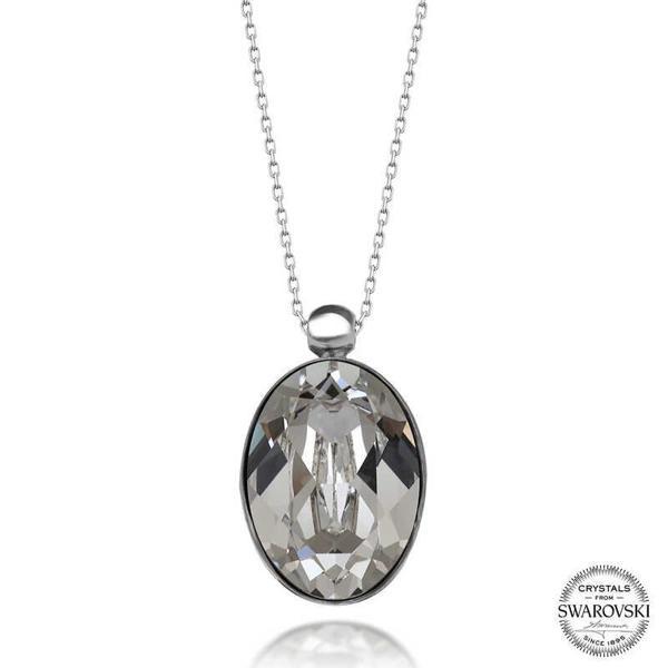 Swarovski Crystal Taşlı Oval Gümüş Kadın Kolye  SL5493 - Image 1