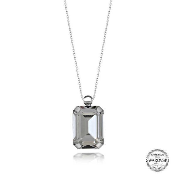 Swarovski Crystal Taşlı Baget Gümüş Kadın Kolye  SL5279 - Image 1