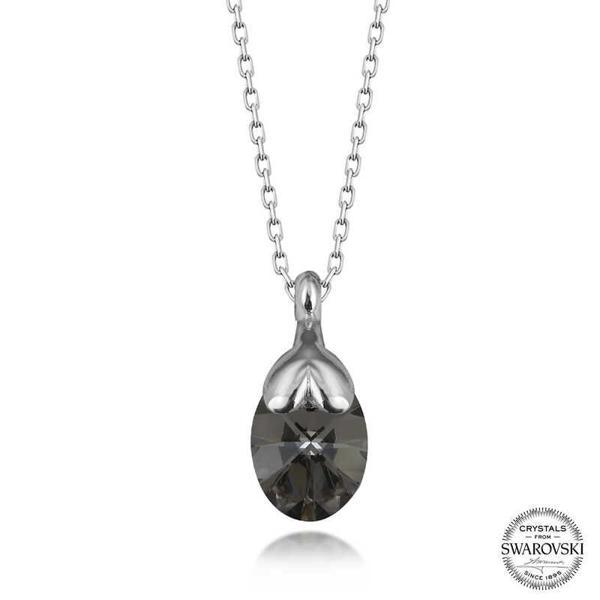 Swarovski Crystal Taşlı Oval Gümüş Kadın Kolye SL5260 - Image 1