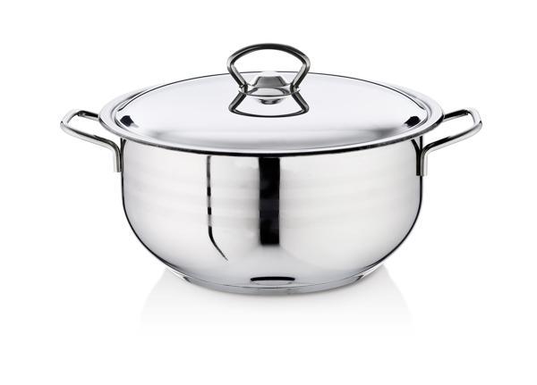 Bestinox 26x14 cm Tel Kulplu Çelik Kapaklı Çelik Derin Tencere-6.5 Litre - Image 1