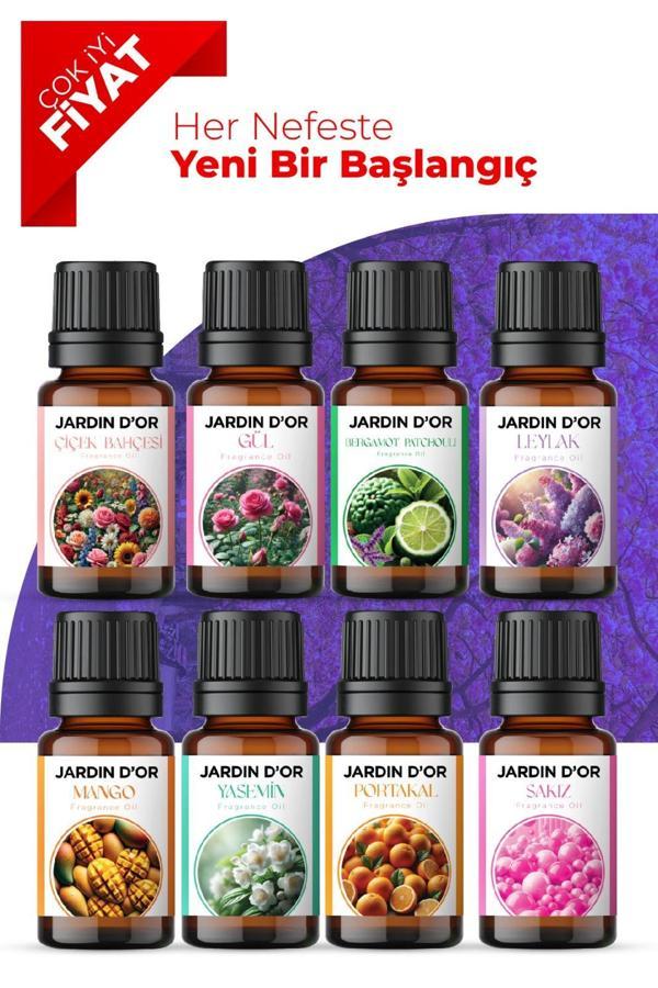 8'li Set Esansiyel Uçucu Yağ Buhurdanlık Yağı Hava Nemlendirici Aroma Difüzörü Kokusu Esans set2 - Image 1