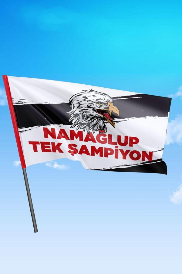 Bizon Reklam Sopalı Taraftar Bayrak (Namağlup Tek Şampiyon) 50X70 Cm - Image 1