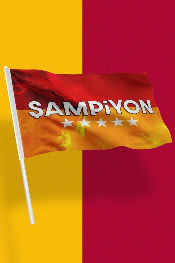 Bizon Reklam Sopalı Taraftar Bayrak (Şampiyon) 50X70 Cm - Image 1