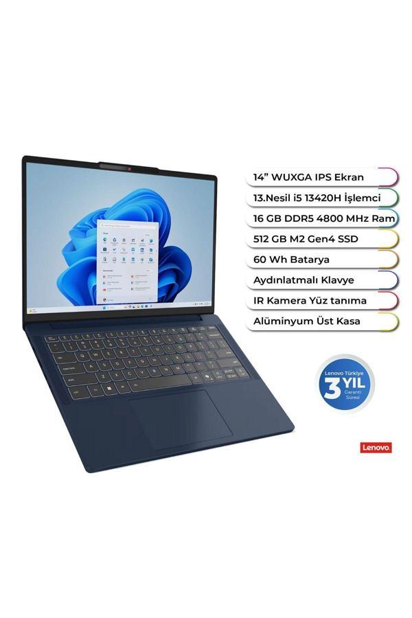 Lenovo Ideapad Slim 3 14Irh10 Intel I5 13420H Ddr5 16Gb 512Gb Freedos 14 Inç Aydınlatmalı Klavye 83K00027Tr - Image 1