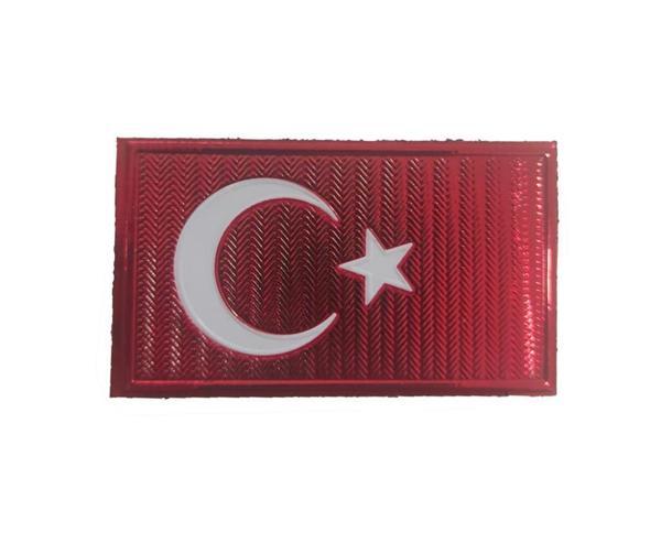 Single Sword Arkası Cırtlı Plastik Bayrak Patch 3X5.5 - Image 1