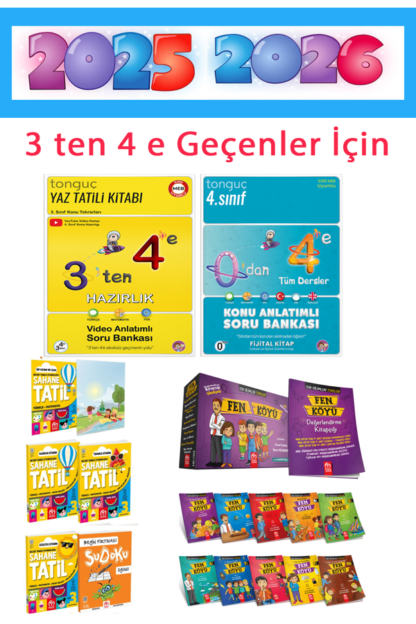 Tonguç Akademi 3. Sınıf Yaz Tatil Seti + 3 ten 4 e Hazırlık Seti + Fen Köyü Hikaye Seti - Tonguç Akademi - Image 1