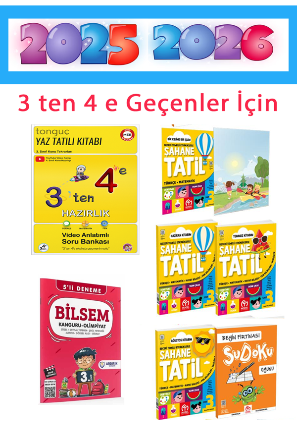 Tonguç Akademi 3. Sınıf Yaz Tatil Seti + 3 ten 4 e Hazırlık Kitabı + 3. Sınıf Bilsem Deneme - Tonguç Akademi - Image 1