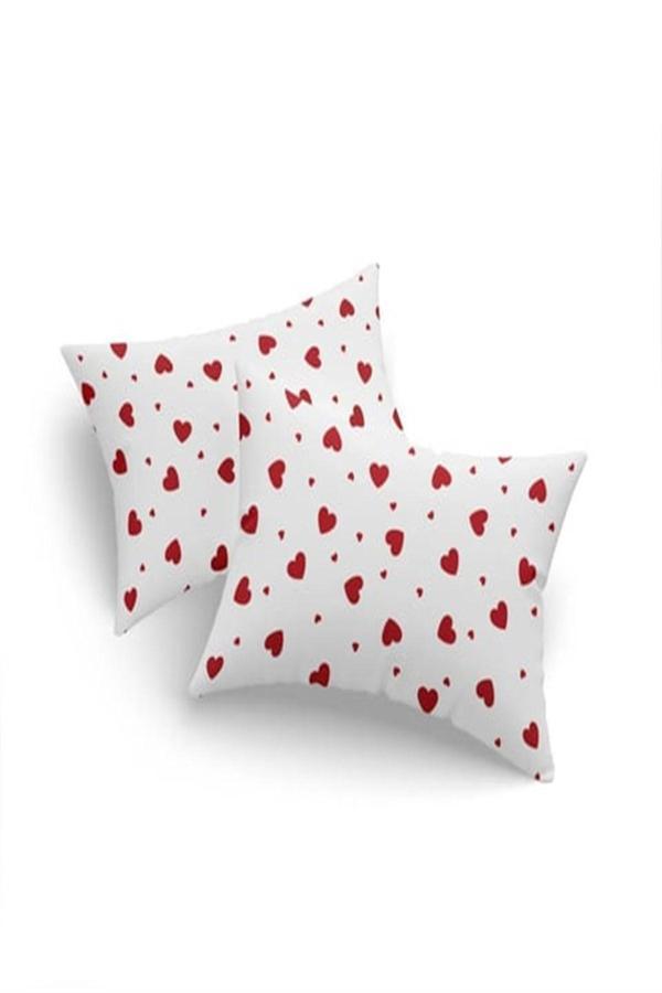 More Home KALPLİ Beyaz Renkli Pamuklu Kumaş Kapaklı Yastık Kılıfı (2 Adet) 50 x 70 cm - Image 1