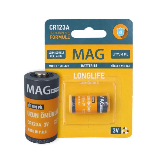 Mag Batteries MG-123 CR123A 3 Volt Lityum Fotoğraf Makinesi Pili Tekli Blister - Image 1