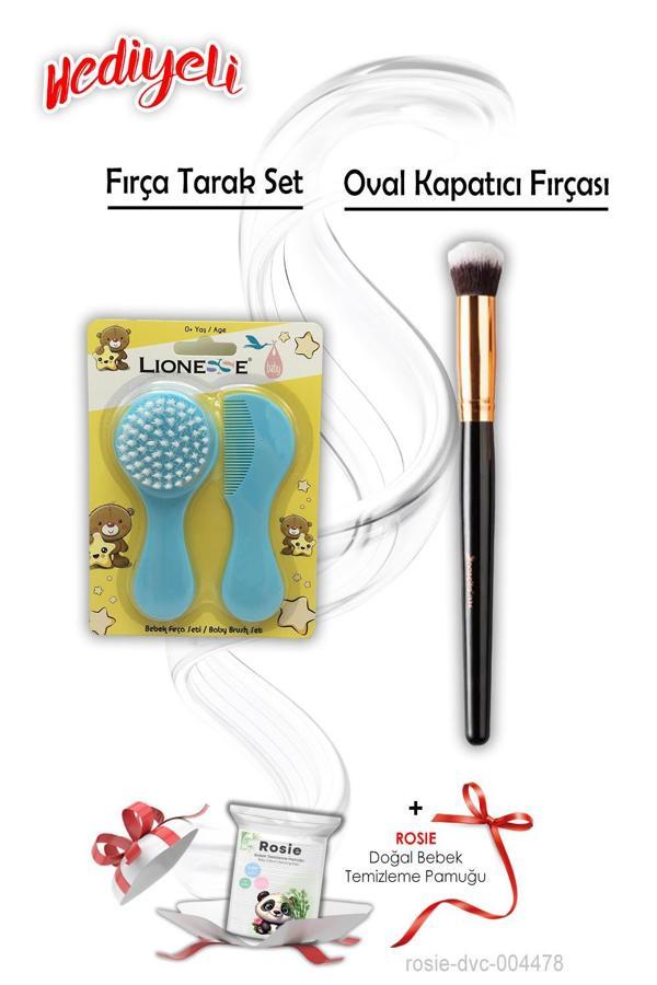 Mavi Fırça Tarak Seti ve Oval Kapatıcı Fırçası ROSIE Hediyeli - Image 1