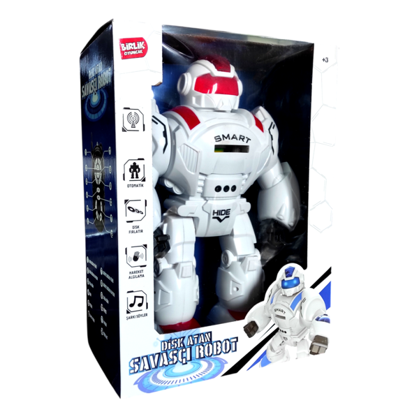 Birlik Oyuncak Uzaktan Kumandalı Disk Atan Büyük Robot 27115 KIRMIZI - Image 1