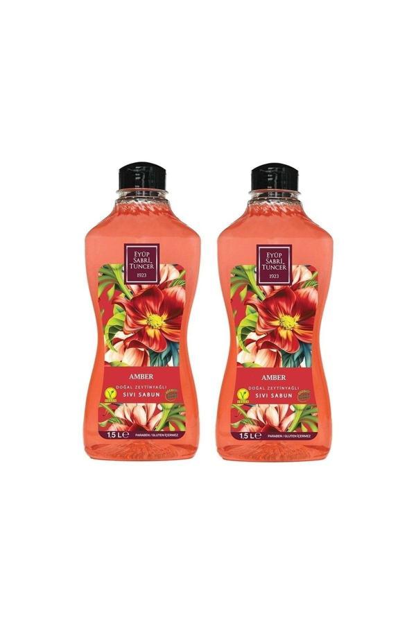 Eyüp Sabri Tuncer Doğal Zeytinyağlı Sıvı Sabun Amber 1500 Ml X 2 - Image 1