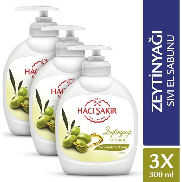 Hacı Şakir Zeytinyağı Nemlendirici Bakım Sıvı El Sabunu 3 x 300 ml - Image 1