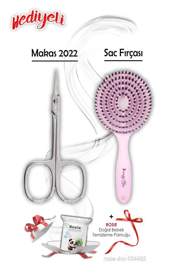 Makas 2022 ve Pudra Pembe Saç Fırçası ROSIE Hediyeli - Image 1