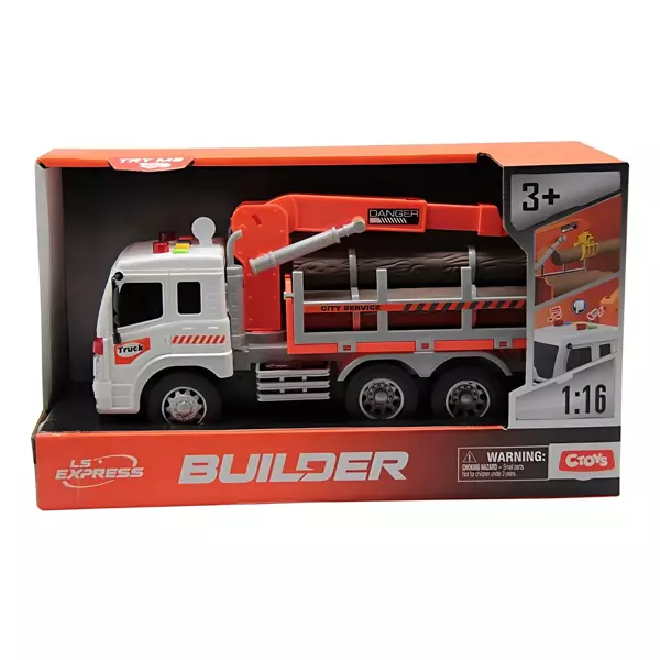 Ceren Ctoys Sesli Işıklı Kütük Taşıyıcı Vinç Kamyon  WY300F - Image 1