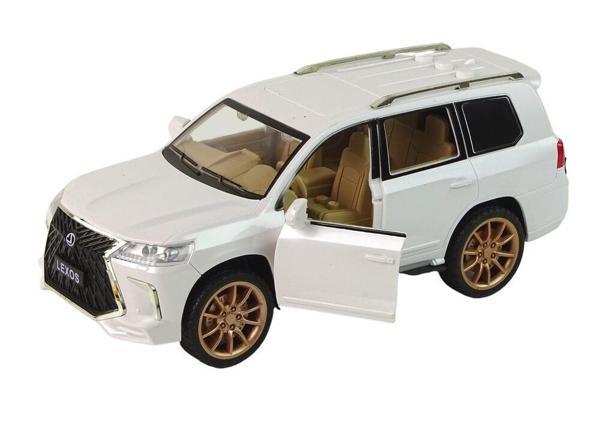Farbu Beyaz Lexos Sesli Işıklı Model Araba 8094-1 - Image 1