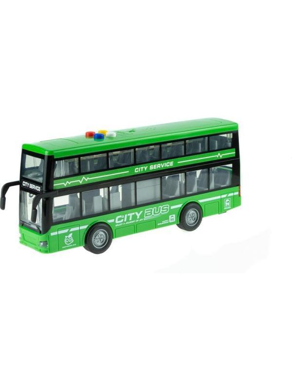 Farbu Yeşil Çift Katlı Sesli Işıklı Sürtmeli Otobüs RJ5504 - Image 1