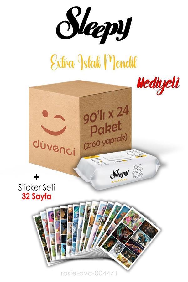 Extra Islak Havlu 90x24 (2160  yaprak) ve Sticker Seti 32 Sayfa - Image 1