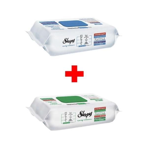 Sleepy Easy Clean Beyaz Sabun Katkılı+Çamaşır Suyu Katkılı 2X100 (200 Yaprak) - Image 1