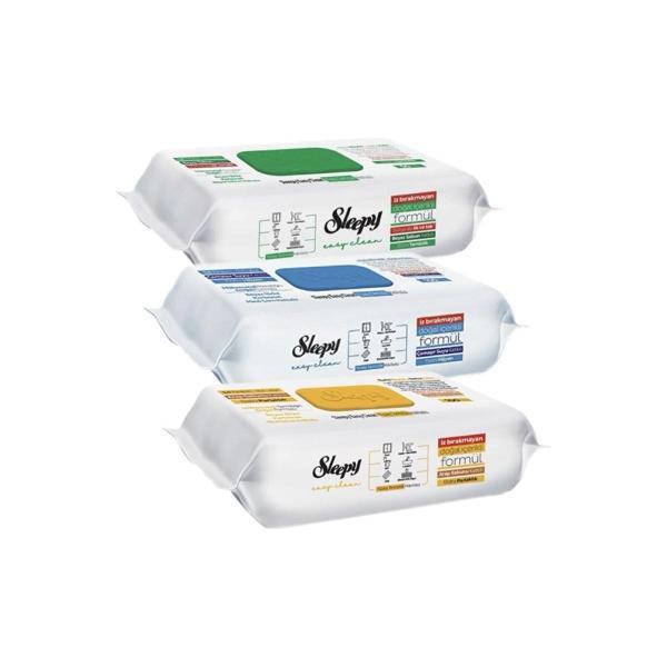 Sleepy Easy Clean Beyaz Sabun Katkılı+Çamaşır Suyu Katkılı+Arap Sabunu Katkılı 3X100 (300 Yaprak) - Image 1