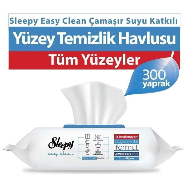 Sleepy Easy Clean Çamaşır Suyu Katkılı Yüzey Temizlik Havlusu 3X100 (300 Yaprak) - Image 1