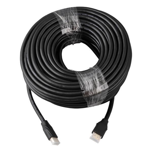 FULLY G-507K PLASTİK DÜZ SİYAH 25 METRE GOLD POŞETLİ HDMI KABLO - Image 1